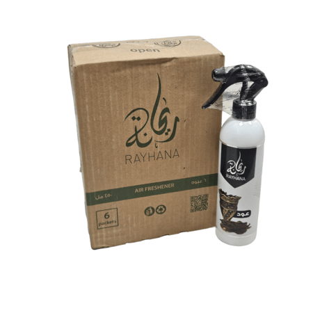 ريحانة | بخاخ معطر جو | عود | 450 مل | كرتون | 6 حبة RAYHANA | Air Freshener Spray | Oud | 450 ml | Carton | 6 pcs