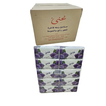 غنى | حزمة مناديل 600 | 40 علبة 24,000 منديل وجه مفرد GN600-40