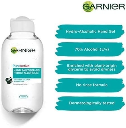 غارنييه | بيور أكتيف جل اليدين المنقي Garnier | Pure Active Hand Sanitiser Gel 125ml