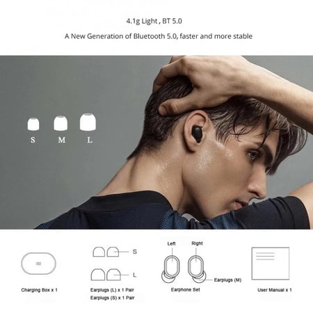 شاومي | الاصلي سماعة بلوتوث Xiaomi | Redmi AirDots 2 Bluetooth Earphone 5.0 Mi Earbuds Basic 2 TWSEJ061LS