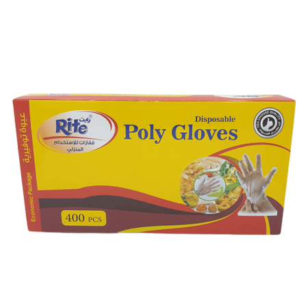 رايت | قفازات بلاستيك شفافة | 400 قطعة Rite | Disposable Poly Gloves | 400 pcs