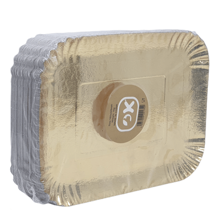 اوكي | صحون حلى مستطيل | ذهبي | 225x160 مم | كرتون | 10 شدة