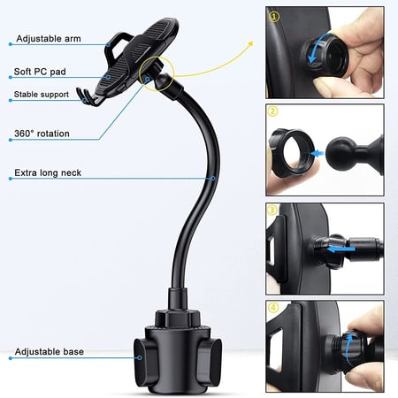 ستاند جوال | في حامل الاكواب للسيارة Car Cup Holder | Phone Mount