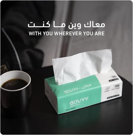 قوفي | حزمة مناديل قوفي 300 | 5 شدات × 10 علب | 3 طبقات