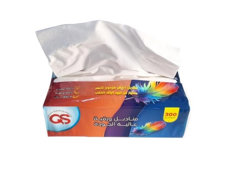 كيو اس | حزمة مناديل 300 | 50 علبة | 15,000 منديل | 4 طبقات | QS300-50