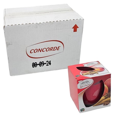 اريكس | كرتون شمعة زجاجية معطرة | تفاح والقرفة | 120 جرام | 12 حبة