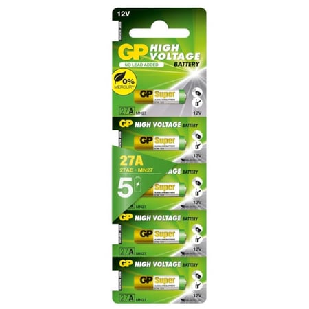جي بي | 5 قطع | 27A MN27 بطارية قلوية | 12 فولت | 27AF-2CS