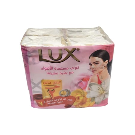 لوكس | قطعة صابون | زهور بيضاء | الكريمة الغنية | 115 جرام | 4 حبة