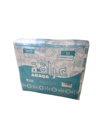 عراقة | حزمة مناديل 200 | 50 علبة | 10,000 منديل وجه | مفرد | ARQA200-50