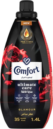 كومفورت | كرتون منعم ملابس مركز | عطر ساحر | اسود | 1.4 لتر | 4 حبة