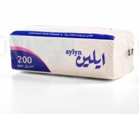 ايلين | حزمة مناديل 200 | 50 علبة | 10,000 منديل وجه | مفرد | AY200-50