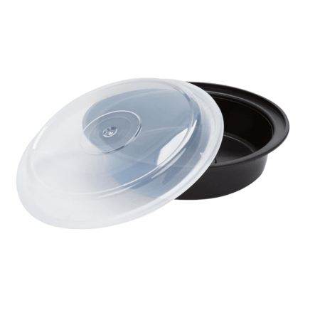 علب ميكرويف دائري | اسود | مع غطاء شفاف | 24 انز | 750 مل | 50 حبة | كرتون | 3 شدة Round Microwave Plastic Containers | Black | With Clear Lid | 24 Oz | 750 ml | 50 pcs | Carton | 3 Packs