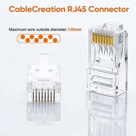 موصل سلك شبكة انترنت المعياري | 20 قطعة CAT6 Network Connector RJ45 | 20pcs
