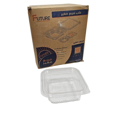 حزمة المستقبل | كرتون علب سلطة مربع بغطاء متصل شفاف 250 مل 1000 حبة