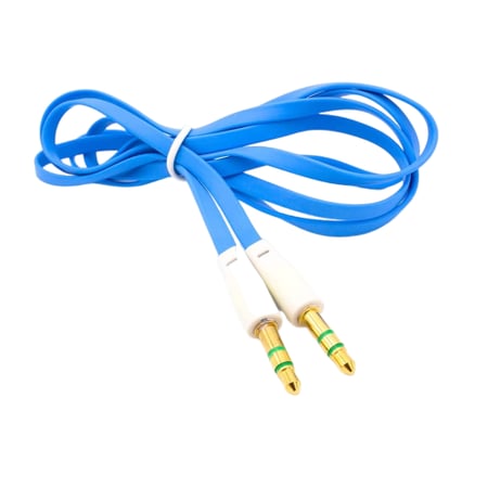 سلك صوت ستيريو 3.5 ملم | 1 متر Aux Cable Audio 3.5mm Blue | 1M