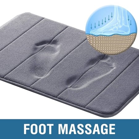 سكاي تاتش | دعاسة حمام مضادة للانزلاق من رغوة الذاكرة | ناعمة عالية الامتصاص | قطعتين | رمادي