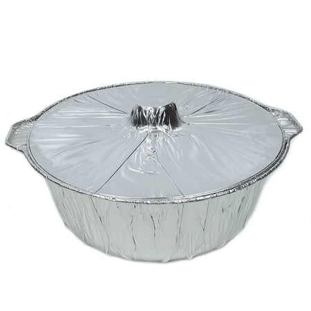 وساطة وضمان | قدور قصدير مع غطاء | كبير | كرتون | 100 حبة | رقم A007