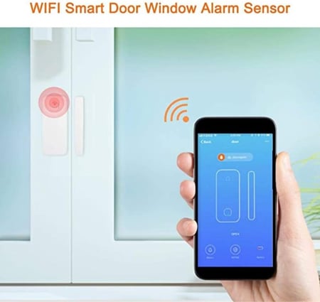تويا | ميك اي تي | جهاز استشعار ذكي واي فاي للباب والنافذة | كشف الاتصال الذكي لامن المنزل | ومنبه عن بعد | يعمل مع تطبيق سمارت لايف واليكسا وجوجل هوم Toya