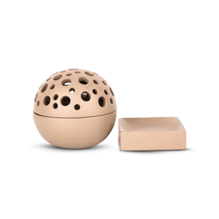 مبخرة فَلَك - فخار كروية بقاعدة (أبيض مطفي)