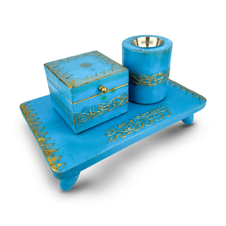 طقم مباخر خشبي | لون لبني