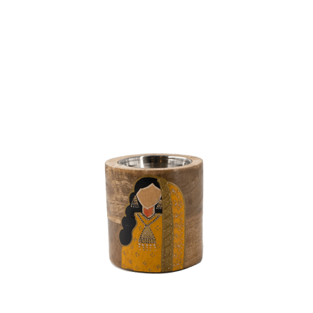 مبخرة "أنسام" الهندية – أسطوانية بلون أصفر