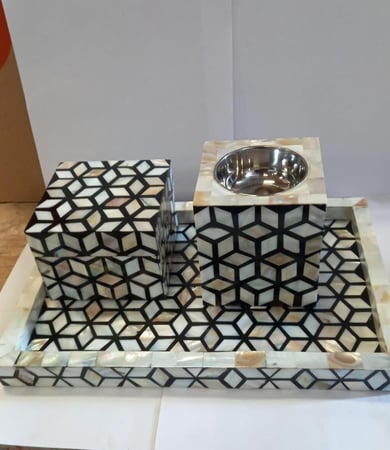 طقم مبخرة صدفية - أسود