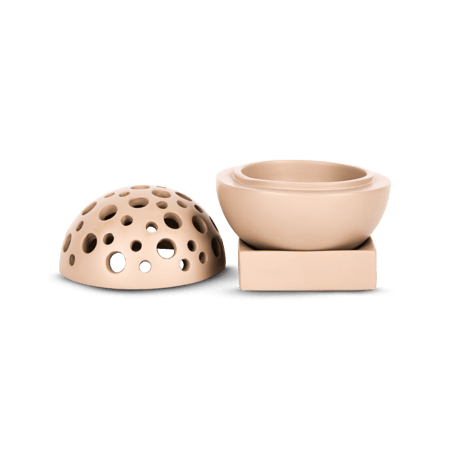 مبخرة فَلَك - فخار كروية بقاعدة (أبيض مطفي)