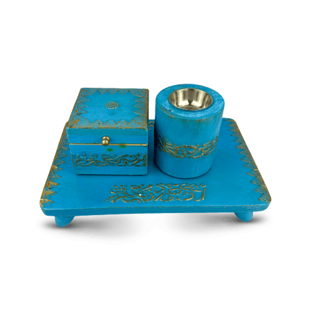 طقم مباخر خشبي | لون لبني