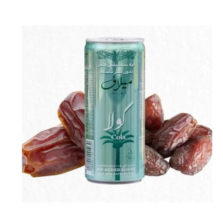 ميلاف كولا مشروب غازي بمستخلص التمر بدون سكر مضاف 240 مل * 24 عبوة