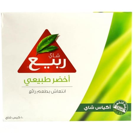 ربيع شاي اخضر طبيعي 100 كيس