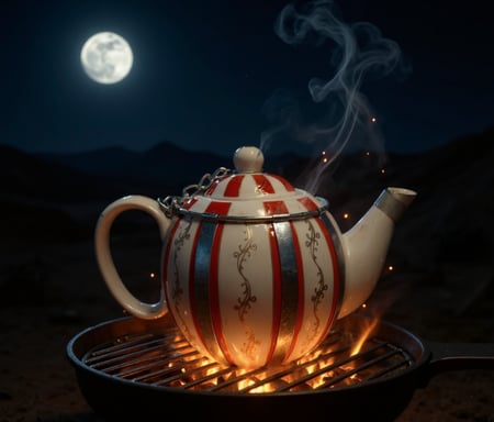 ابريق شاهي بورسلان نقشة كويتيه مسبت (معدل)