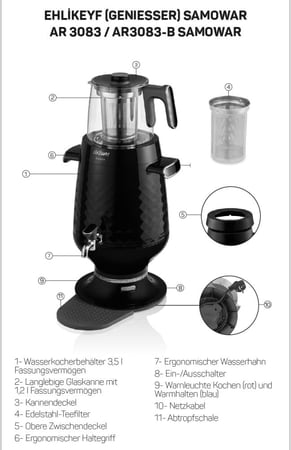 سماور ارزوم تركي Arzum Ehlikeyf