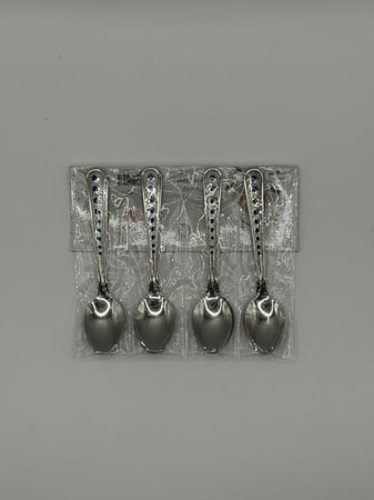 ملاعق ابو نقطة عالية الجودة فضي/ذهبي 12 قطعة