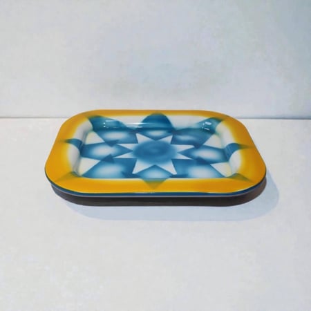 صينية غضار ازرق تراثية