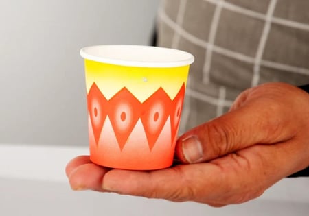 كاسات غضار ورقية للقهوة –أحمر