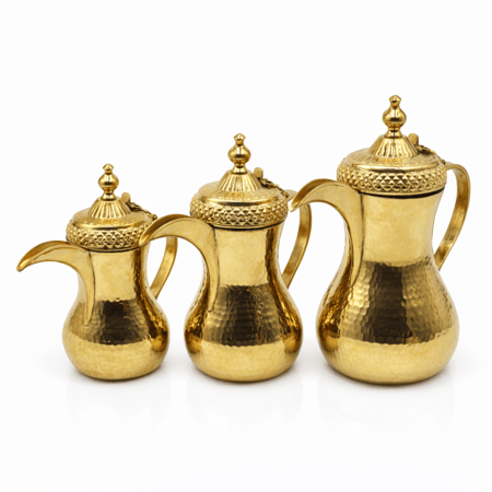 طقم 3دلة حب الرمان نحاس ذهبي