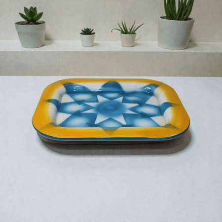 صينية غضار ازرق تراثية