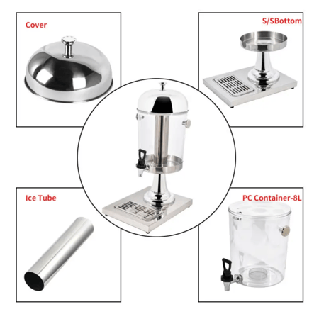 موزع عصائر للحفاظ على مشروب بارد فضي