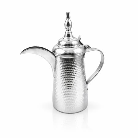 دلة حليب فضي وسط مقاس لتر ونص