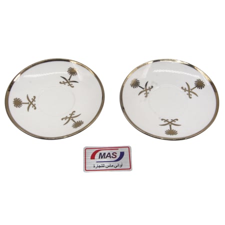 صحن بيالات سيفين ونخلة مذهب 6 حبات تحفة