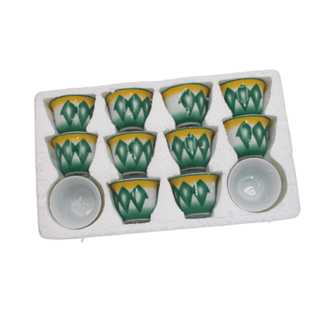 فناجيل نقشة غضار أخضر