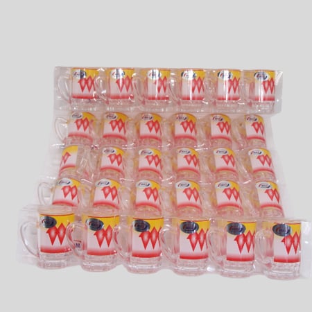 ناقة التراث مع بيالة شاي الغصار | الأحمر طقم واحد عبارة 6 بيالات