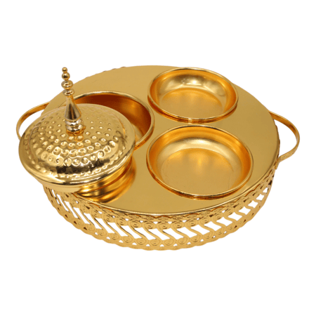 طقم تمريات ذهبي أواني ماس الرياض