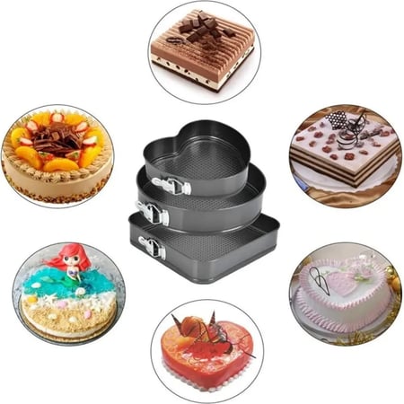 طقم صواني كيك متعدد الاشكال