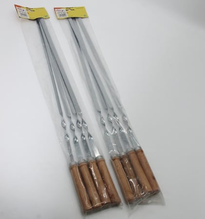 سياخ شوي ببيد خشب قبضة يد خشبية 6 حبة