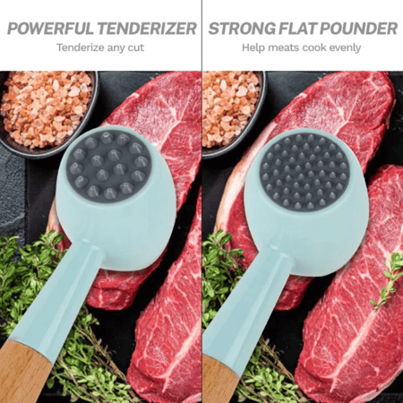 مطرقة لحم سيليكون- مقبض خشبي