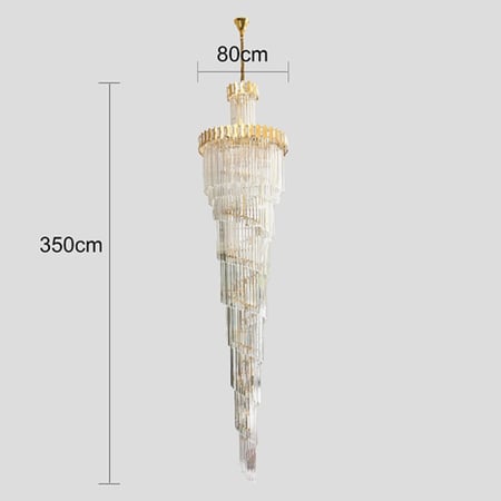 نجف مودرن 4 ادوار ذهبي قطر 350*80 سم E14*50L