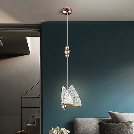 إنارة معلقة بتصميم جذاب على شكل فراشة متعددة الألوان ( شمسي+ اصفر + ابيض )