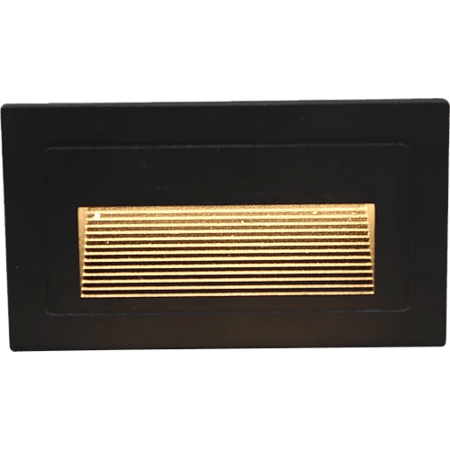 اضاءة درج ولمبة درج دفن مستطيل بإضاءة عصريه وحديثه 9*4 سم اسود مع لون الإضاءة اصفر شمسي 5 واط