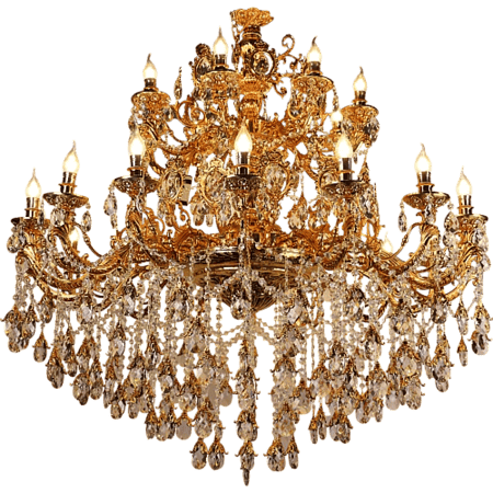 ثريا دائري دورين ذهبي مع كوفي شمعدان